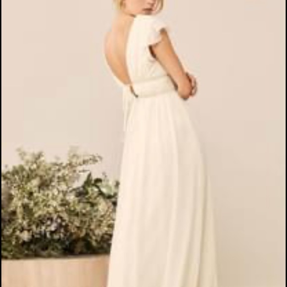 Lulus I’m all yours crème ruffled maxi wore for pictures one time - Picture 2 of 2